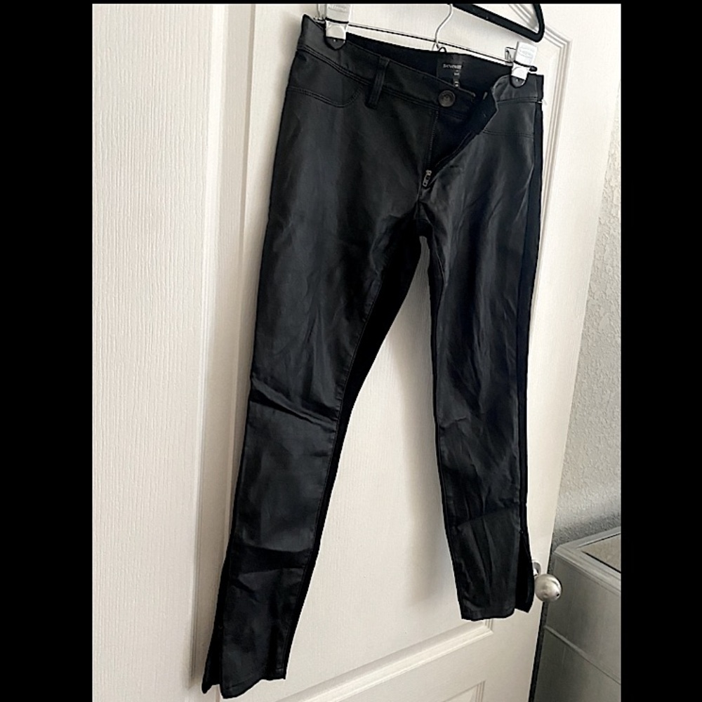 Banana Republic leather and jean stretch pants